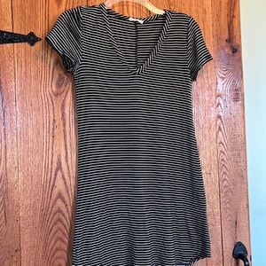 Black and white striped dress